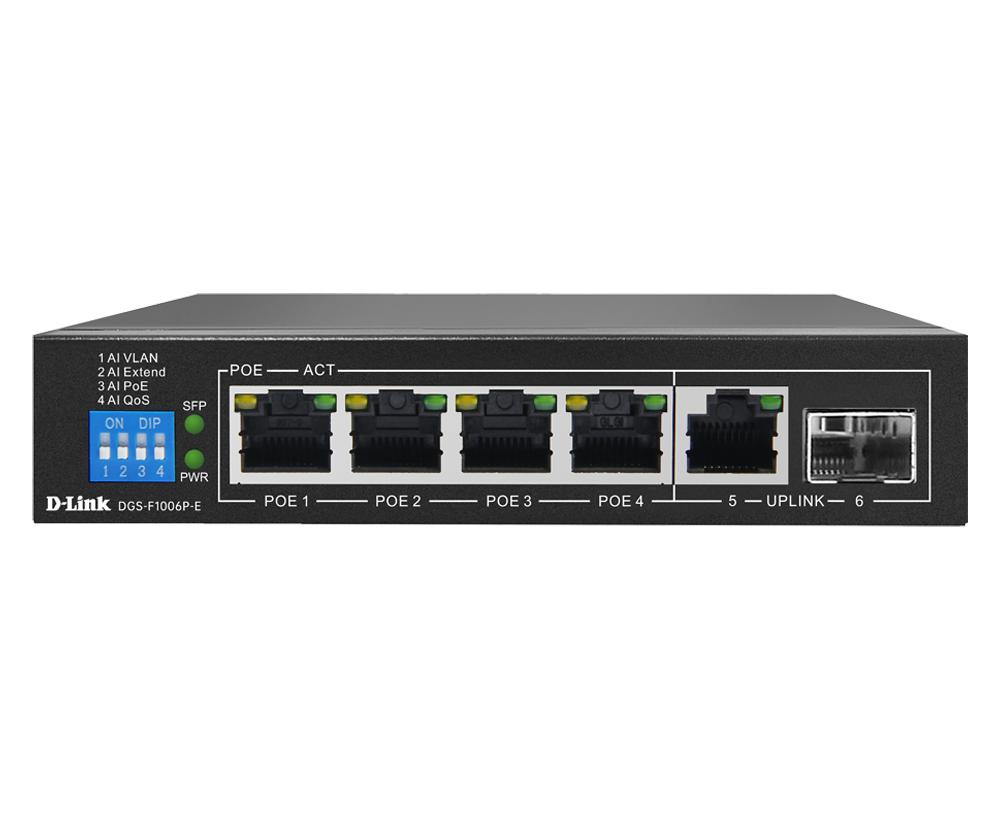 D-Link DGS-F1006P-E D-Link DGS-F1006P-E 6-Port Gigabit PoE Switch - Image 1